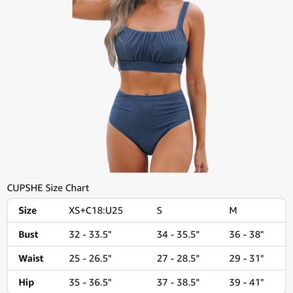 Cupshe Women's Navy Bikini Set with Adjustable Straps - Picture 13 of 13